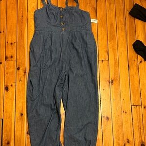 Old Navy Denim Blue Jumpsuit with Button Front